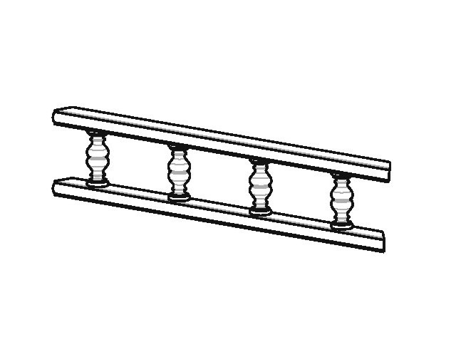 Polckorlát 2000x86x18mm                  ANTIKOLT KRÉM                           