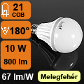 LED lámpa E27 (COB 3016x21/10W./180) R63 meleg fehér