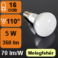LED lámpa E14 meleg fehér COB 2835/5 Watt/120*